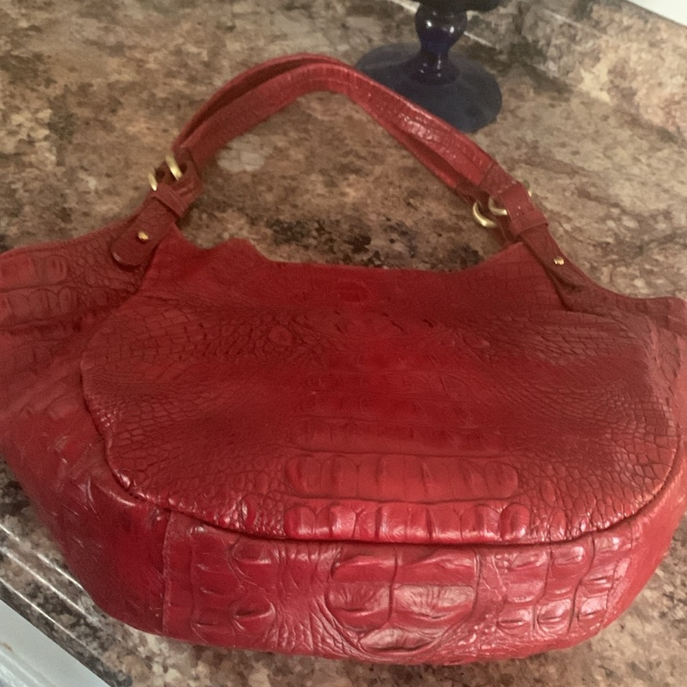 Brahmin Red Leather Shoulder Bag - Picture 2 of 9